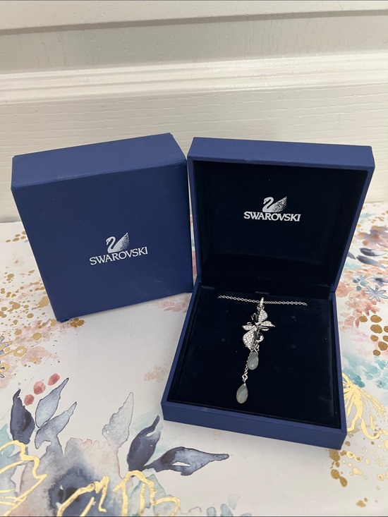 Swarovski Jewelry - Swarovski Signature Swan Pendant with 2 Crystal Dangle Accents